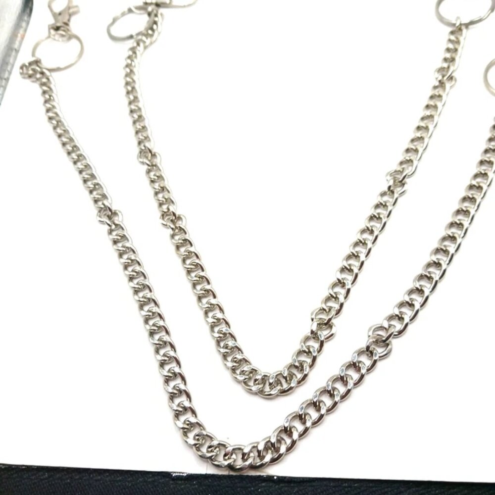 Single Layer Pants Or Wallet Chains Silver Tone 1… - image 5